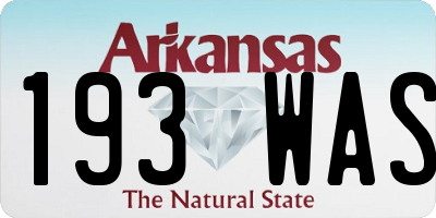 AR license plate 193WAS