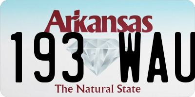 AR license plate 193WAU