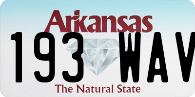 AR license plate 193WAV