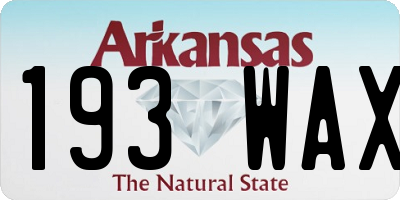 AR license plate 193WAX