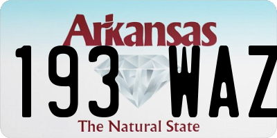 AR license plate 193WAZ