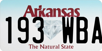 AR license plate 193WBA