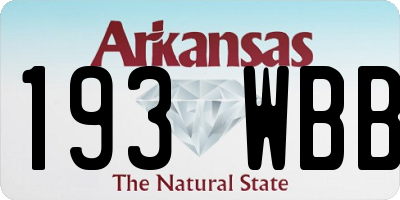 AR license plate 193WBB