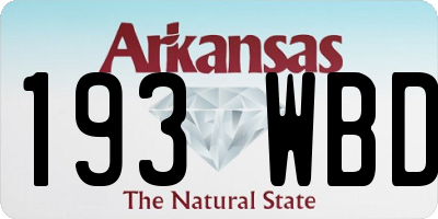 AR license plate 193WBD