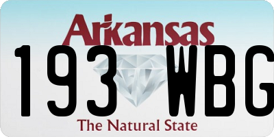 AR license plate 193WBG