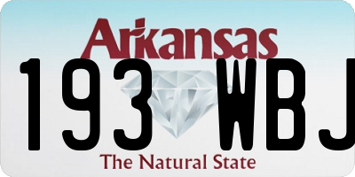 AR license plate 193WBJ