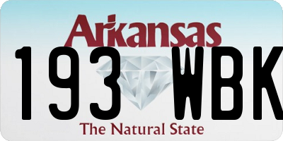 AR license plate 193WBK