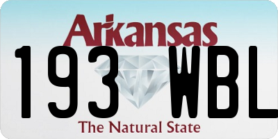 AR license plate 193WBL