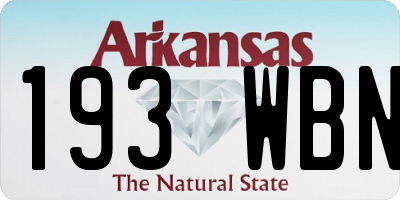 AR license plate 193WBN
