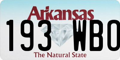 AR license plate 193WBO