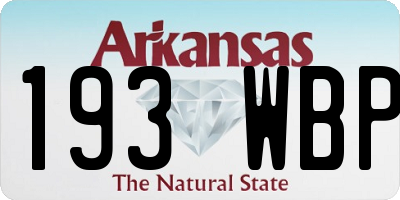 AR license plate 193WBP