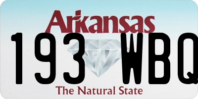 AR license plate 193WBQ