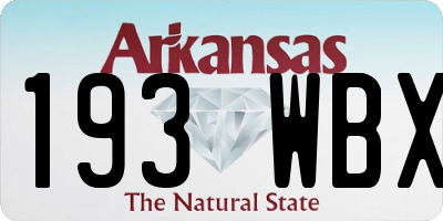 AR license plate 193WBX