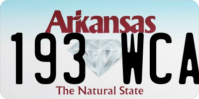 AR license plate 193WCA