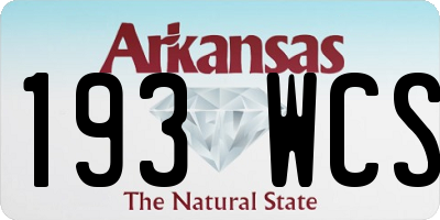 AR license plate 193WCS
