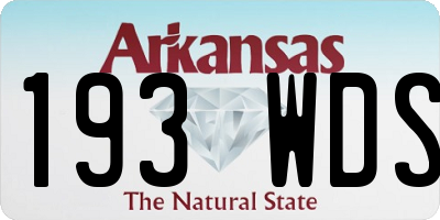 AR license plate 193WDS