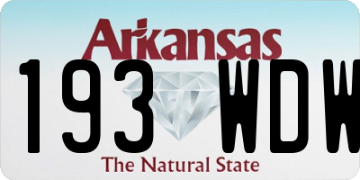 AR license plate 193WDW