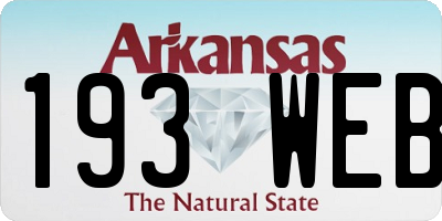 AR license plate 193WEB