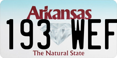 AR license plate 193WEF