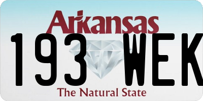 AR license plate 193WEK