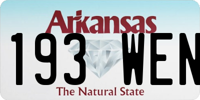 AR license plate 193WEN