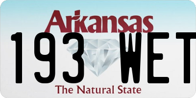 AR license plate 193WET