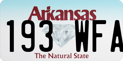 AR license plate 193WFA