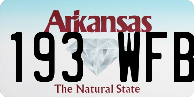 AR license plate 193WFB