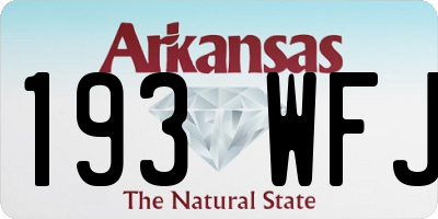 AR license plate 193WFJ