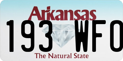AR license plate 193WFO