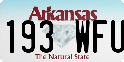 AR license plate 193WFU