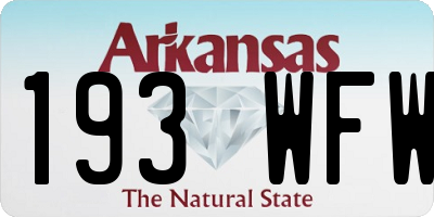 AR license plate 193WFW