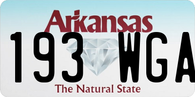 AR license plate 193WGA