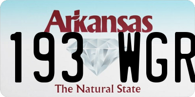 AR license plate 193WGR