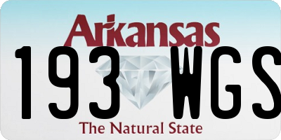 AR license plate 193WGS