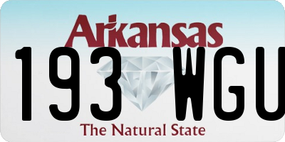 AR license plate 193WGU