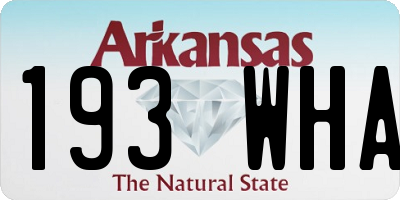 AR license plate 193WHA