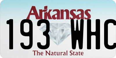 AR license plate 193WHC