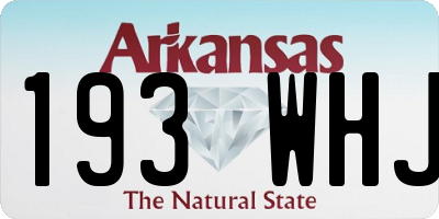 AR license plate 193WHJ