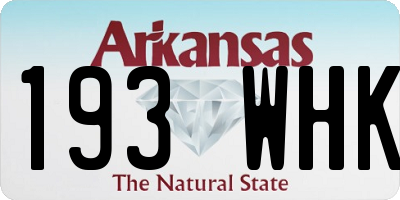 AR license plate 193WHK
