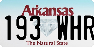 AR license plate 193WHR