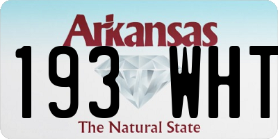 AR license plate 193WHT
