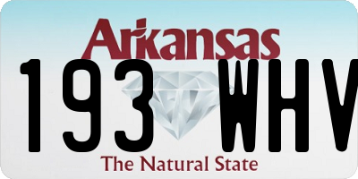 AR license plate 193WHV