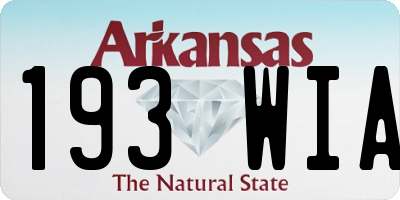 AR license plate 193WIA