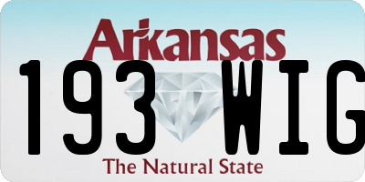 AR license plate 193WIG