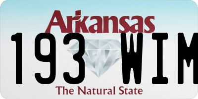 AR license plate 193WIM