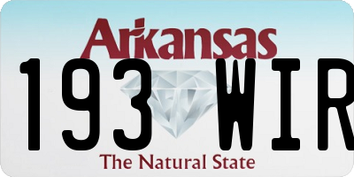 AR license plate 193WIR