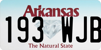 AR license plate 193WJB
