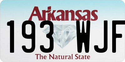 AR license plate 193WJF