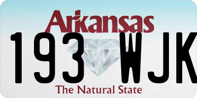 AR license plate 193WJK
